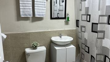 Towels, soap, toilet paper