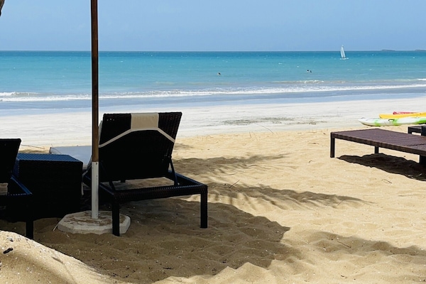 Private beach, white sand