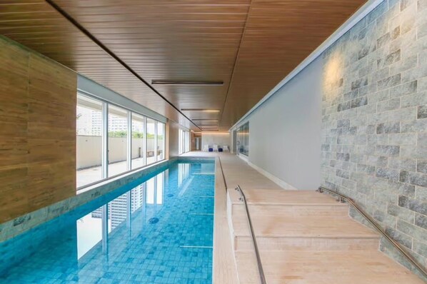 Indoor pool, a heated pool