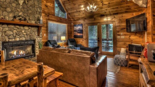 Smart TV, fireplace, video games