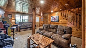 Smart TV, fireplace, video games