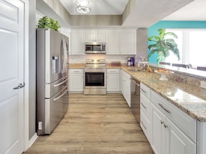 Fridge, microwave, oven, stovetop - Wave Watcher - Breathtaking 3 Bedroom Beachfront Condo (Navarre Beach)