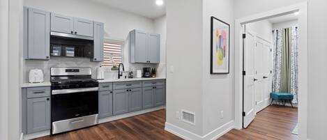 Microwave, oven, stovetop, paper towels