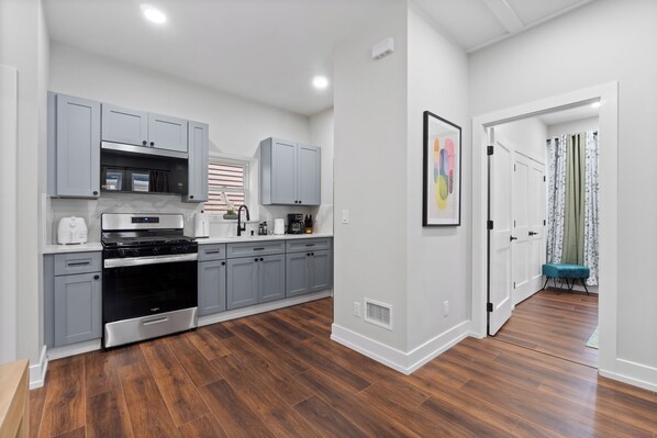 Microwave, oven, stovetop, paper towels