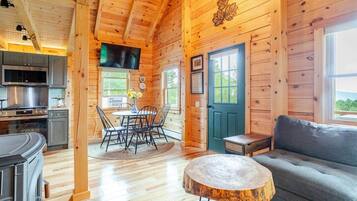 Televisión y chimenea