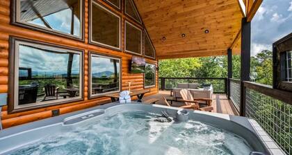 Luxe Cabin with Mountain Views and Hot Tub