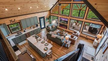 Een televisie, een open haard en videogames