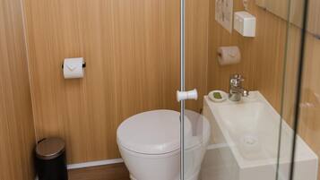 Douche, séchoir à cheveux, serviettes fournies