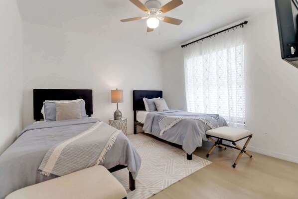 3 bedrooms, iron/ironing board, travel cot, WiFi