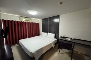 Desk, bed sheets