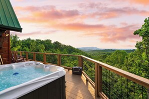 Outdoor spa tub - Sleeps 22, 2 Homes | Theater Room, Game Room, Hot Tub, Smoky Mountain Views (Sevierville)