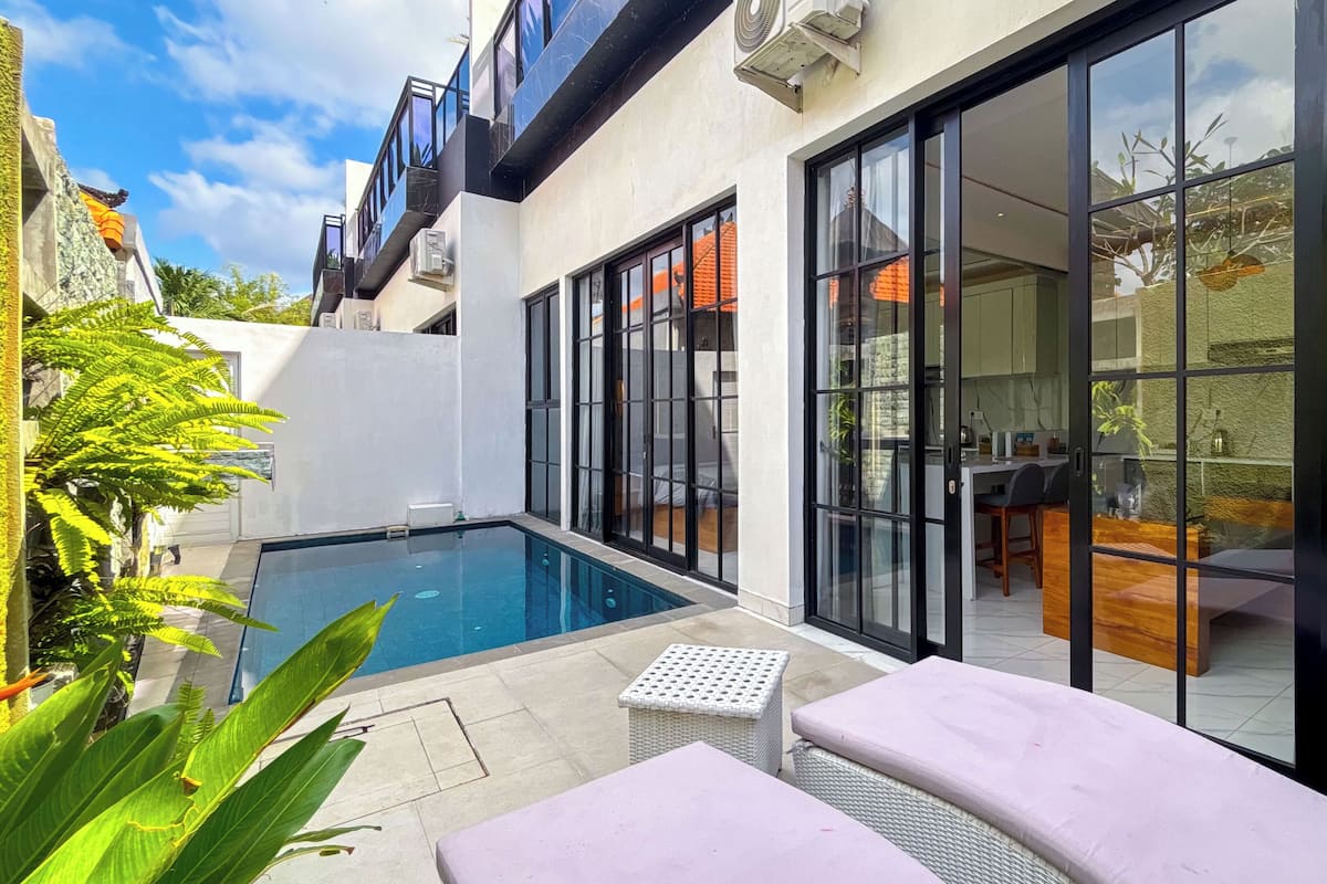 Vila superluxo, 1 quarto, cozinha americana, vista para a piscina | Piscina particular