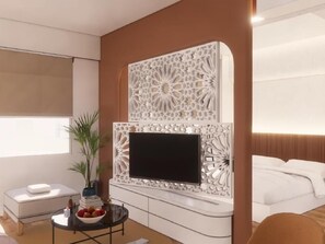 Habitación ejecutiva doble, vistas al parque | Escritorio y espacio para trabajar con un portátil