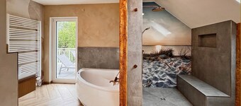 Modern natural idyll: Spacious vacation home near the Karnin lift bridge for 10 guests.