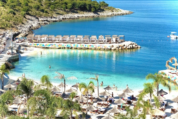 Private beach, white sand