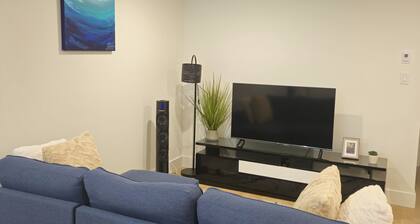 Fully furnished 1-bed basement apt in Moncton, fits 3 adults. Modern & cozy