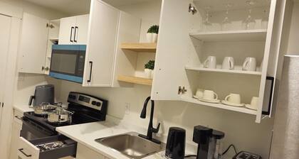 Fully furnished 1-bed basement apt in Moncton, fits 3 adults. Modern & cozy