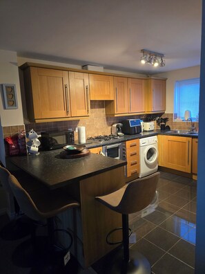 Microwave, oven, stovetop, dishwasher