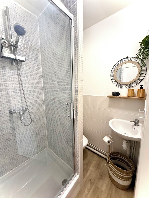 Shower, hair dryer, towels, soap - Studio Sunshine (Saint-Omer)