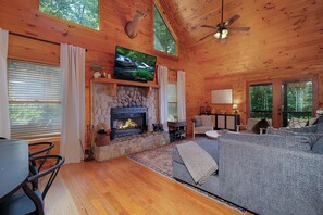 TV connectée, cheminée, jeux vidéo