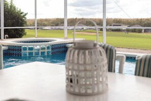 Outdoor pool, a heated pool - Spacious Disney/Golf Villa, Highlands Reserve Davenport, Large 5-bedroom villa (Davenport)
