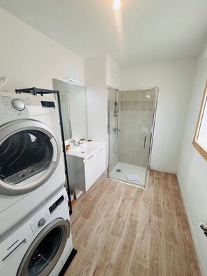 Hair dryer, towels