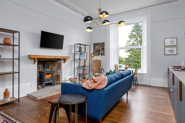 TV connectée, cheminée