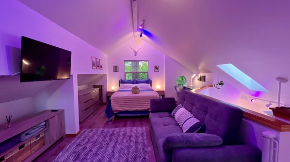 1 habitación, tabla de planchar con plancha, wifi gratis y ropa de cama 