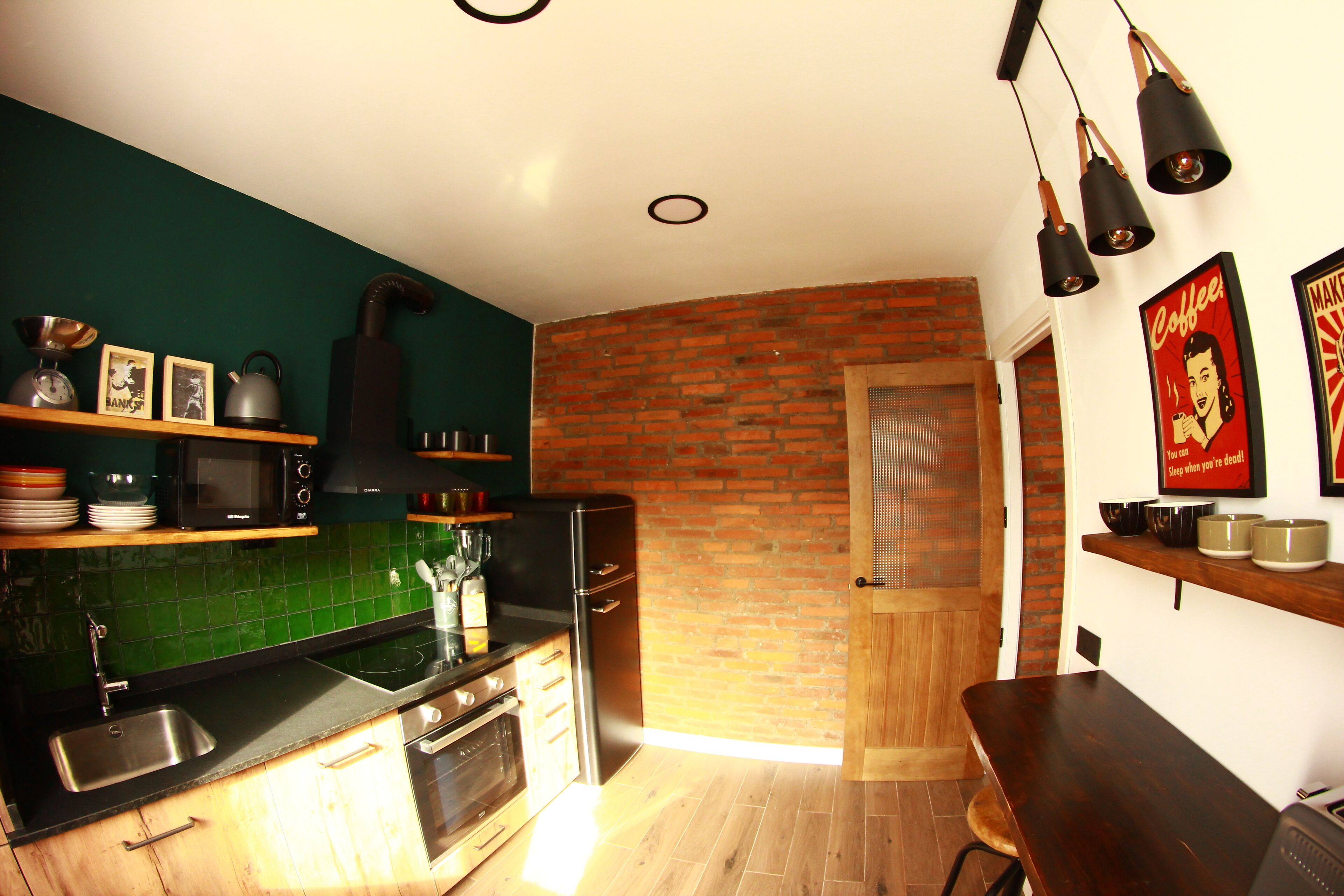 Microwave, oven, stovetop, dishwasher