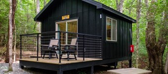 Couples Glamping Cabin - Bed & Bear