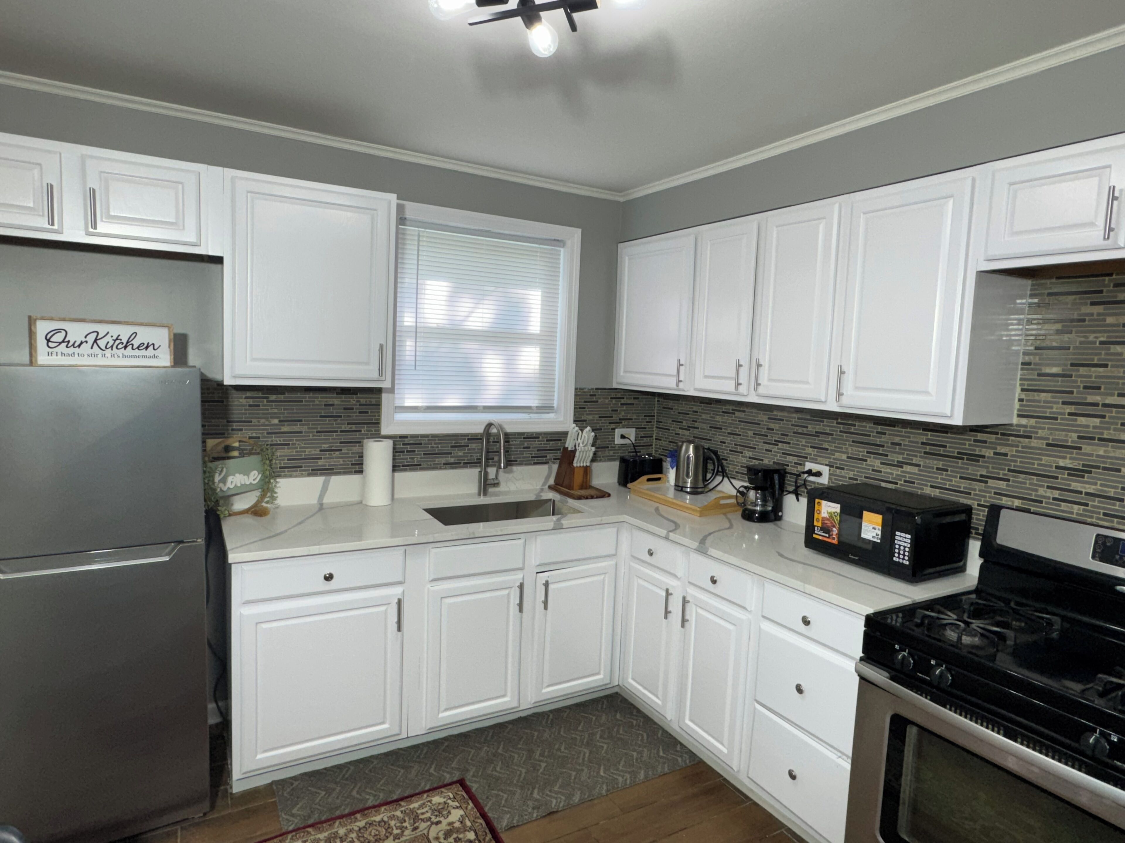 Microwave, oven, stovetop, dishwasher