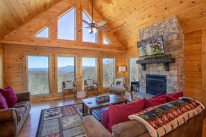 Smart TV, fireplace, video games, books