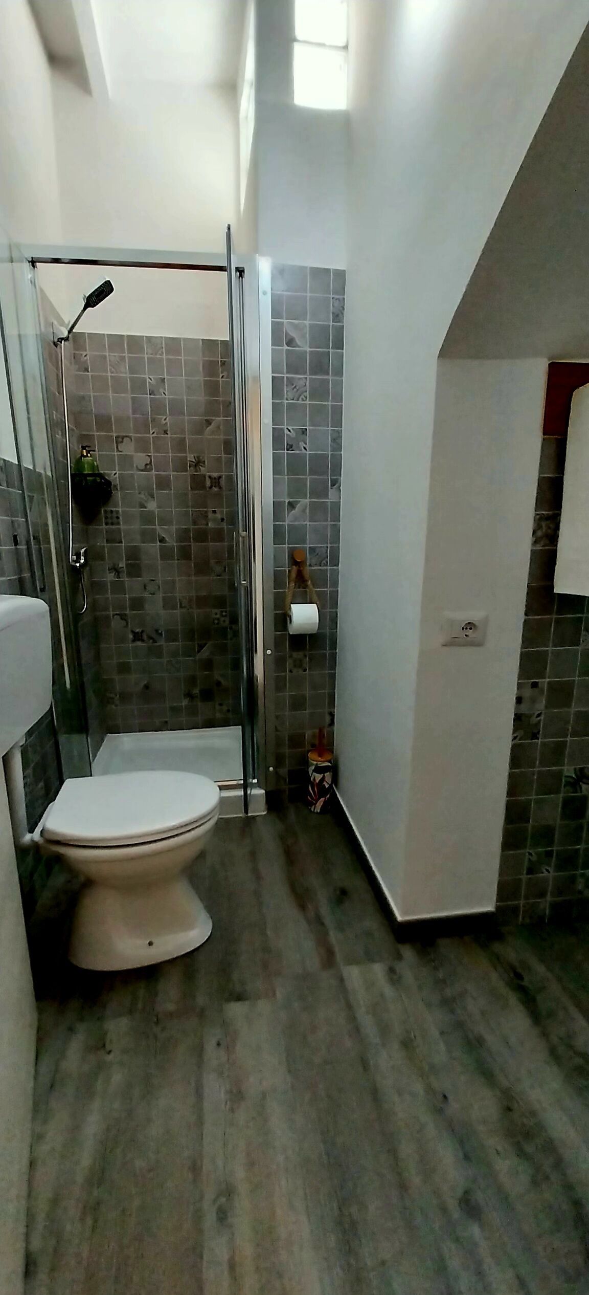 Douche, sèche-cheveux, savon, papier toilette