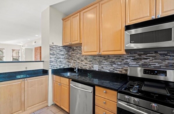 Microwave, oven, stovetop, dishwasher
