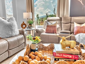 TV, fireplace, video games, stereo