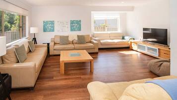 Télévision, cheminée, jeux vidéo, table de tennis de table