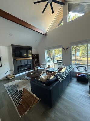 Smart-TV, peis og bøker