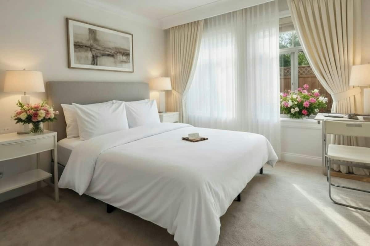 Basic Room, 1 Queen Bed, Non Smoking, Pets Allowed | Individually decorated, individually furnished, desk, laptop workspace