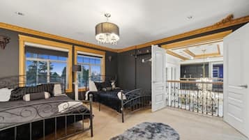 Individually decorated, individually furnished, desk, laptop workspace