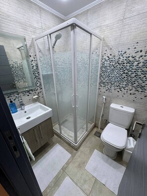 Shower, hair dryer, bidet, towels - Cool 2-bedroom apartment with AC in Cairo Governorate (Cairo Governorate)