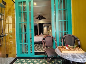 Premium Double Room, 1 King Bed, Garden Area | Bathroom | Hair dryer, slippers, towels, shampoo - L'Heritage Riverside Hoi An (Hoi An)