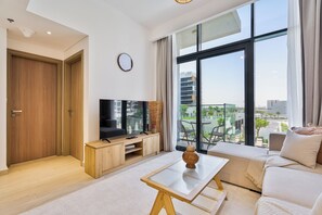 Living room - PVH - Chic 1BR - Azizi Riviera 37 (Dubai)