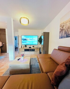 TV connectée, cheminée, jeux vidéo, table de tennis de table