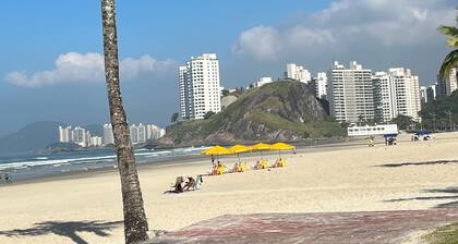 Charming 2-bedroom apartment in terrific Vila Julia Guarujá with AC
