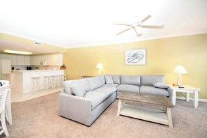 Smart TV, fireplace, DVD player