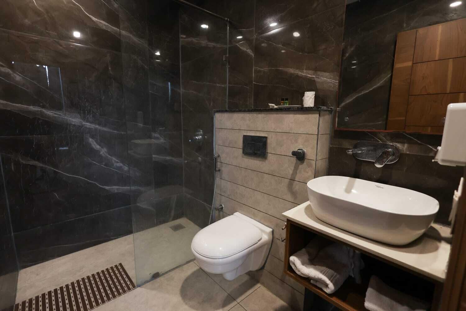 Deluxe Room | Bathroom | Shower, towels, soap, shampoo