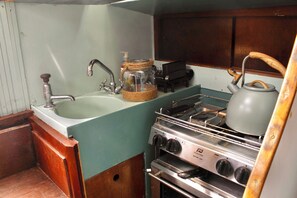 Fridge, microwave, oven, electric kettle