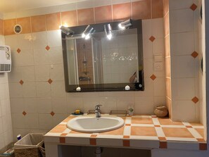 SĂšche-cheveux, serviettes fournies, savon, papier toilette