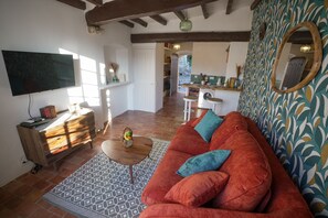 Smart TV, DVD player, books