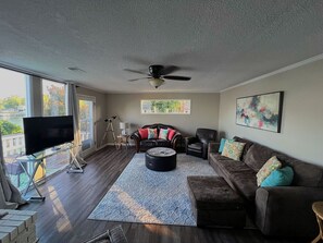 TV connectée, cheminée, jeux vidéo, lecteur de DVD